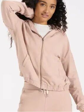 Vuori Dusty Pink Zip-Up Hoodie